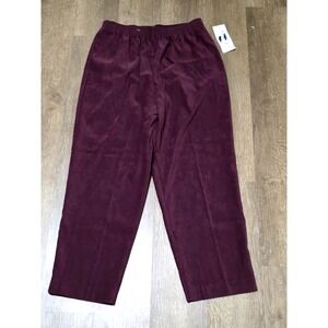 Vintage Allison Daley women's petite Burgundy elastic waist pants, size 12p, NWT